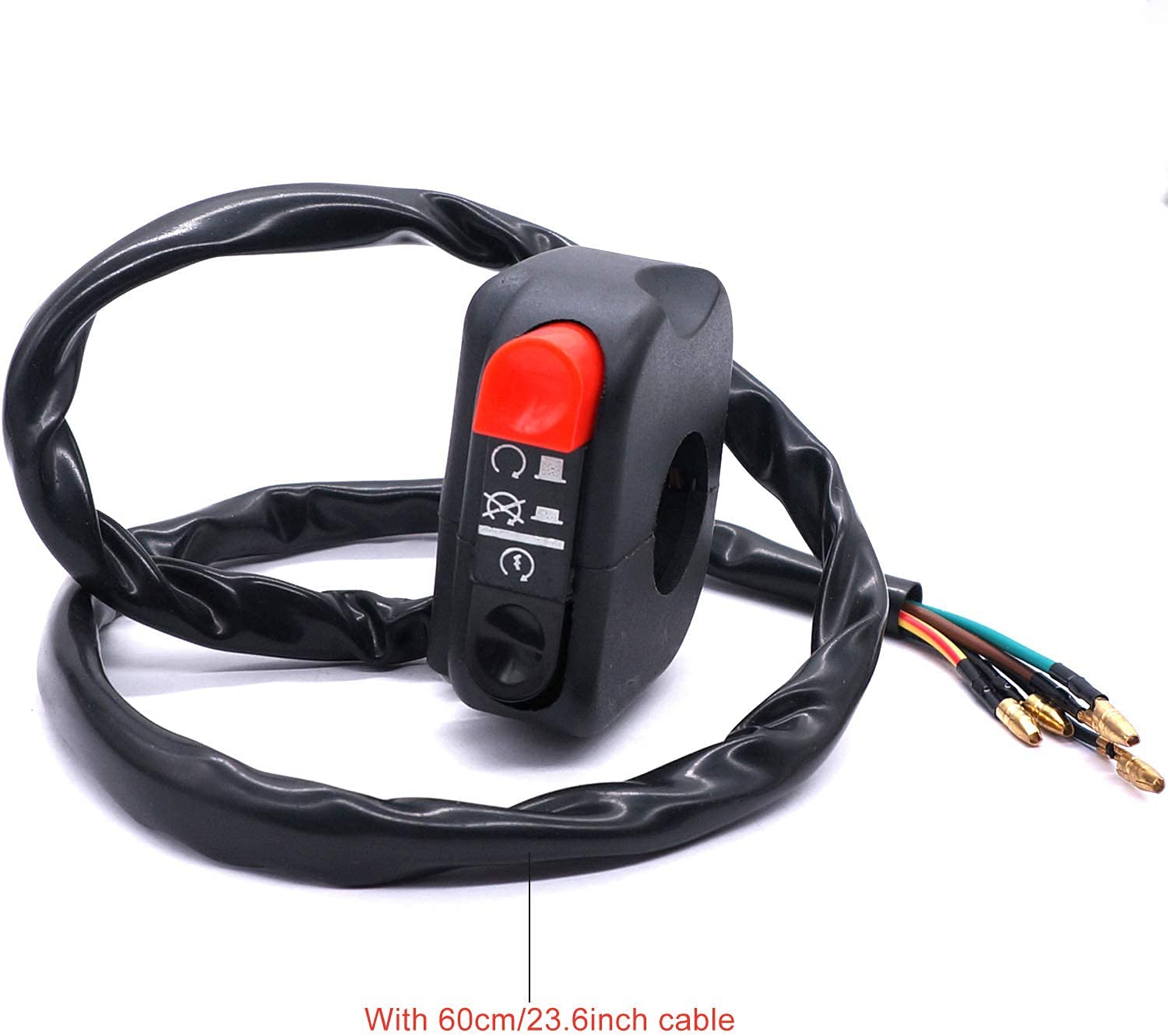 Interrupteur Guidon Moto 22mm - Bouton Démarrage CNC Noir Pour Dirt Bike, Scooter, ATV