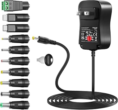 3V-12V 3A Universal AC Adapter Kit Multi-Volts Adjustable Power Supply 36W | DC 3V 4.5V 5V 6V 7.5V 9V 12V 3000mA 2A 1A Power Cord , Variable Power Adapter, for LED Strip Light CCTV Camera Speaker Router