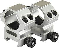 Vista 5 de TACFUN Silver A Pair 1.000 in / 1 pulgada de anillo de mira Picatinny Weaver Rail Mount
