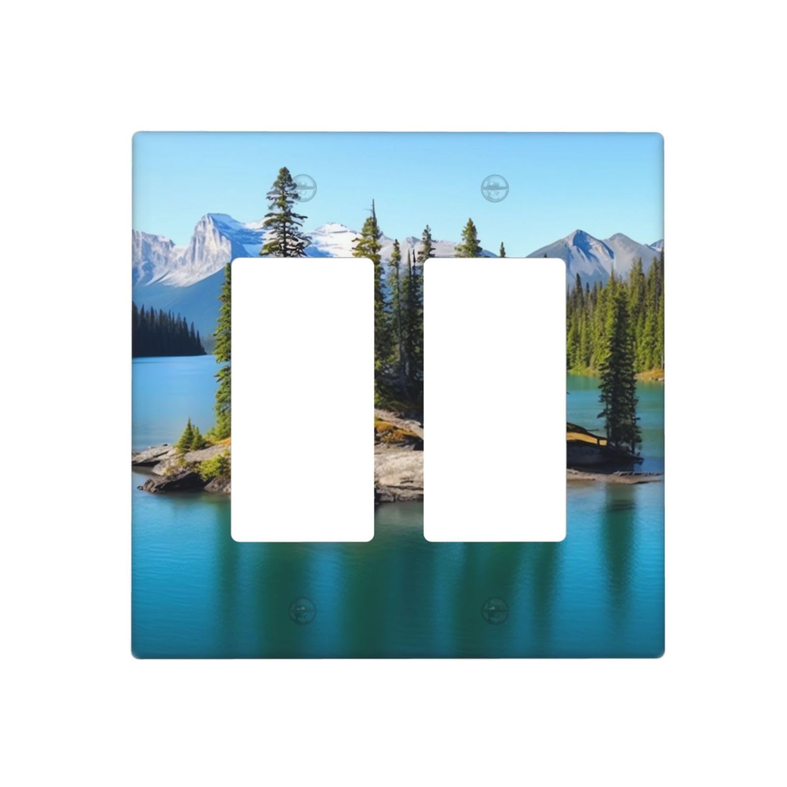 Decorator Wall Plate 2 Gang Light Switch Covers Spirit Island in Lake Wallplate Double Toggle Switch Plate Standard Size Electrical Outlet Covers Decorative Wall Switch Plate Cover
