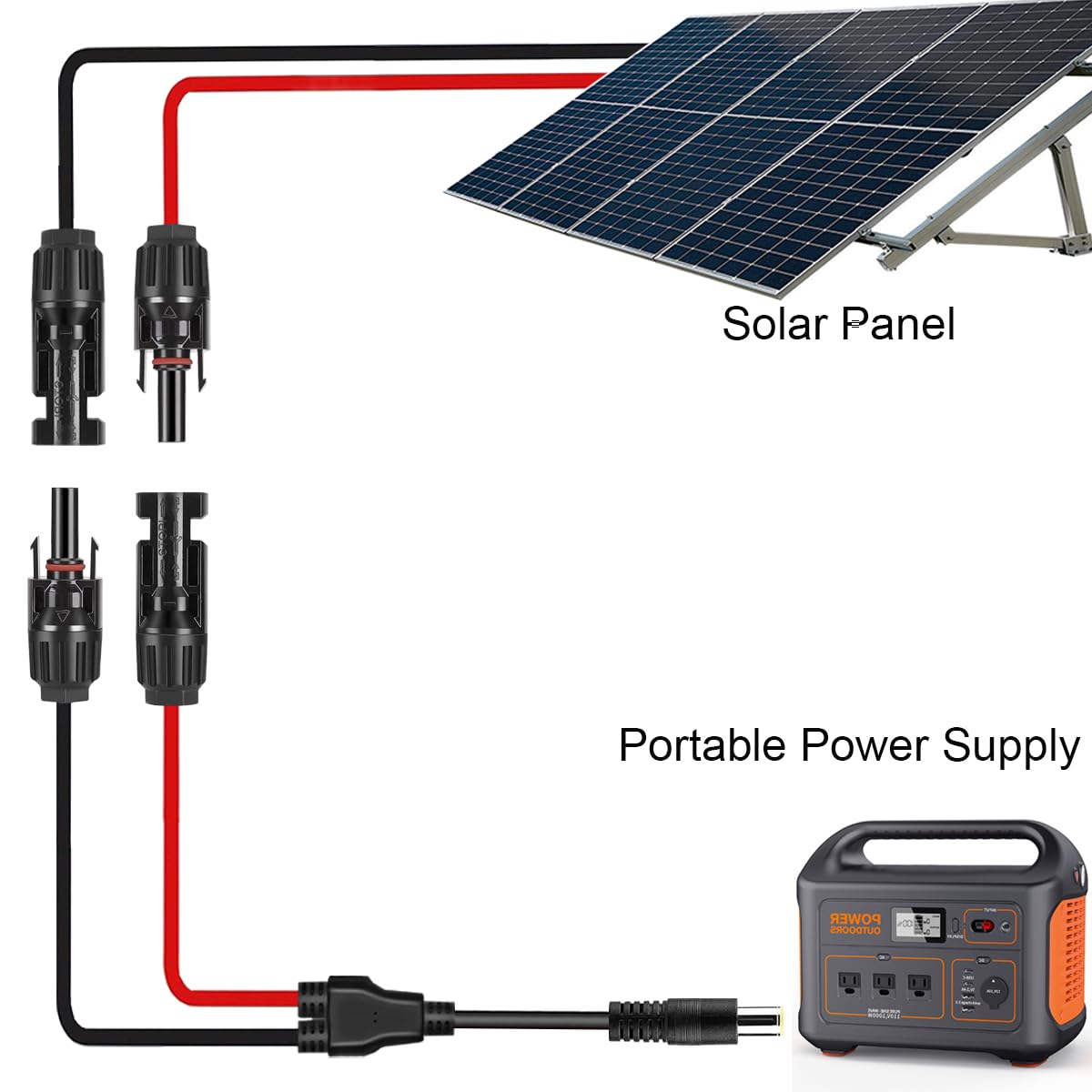 per MC4 pannello solare a cavo prolunga DC 8mm, connettore solare a cavo caricabatterie DC7909 con connettore DC7909 a DC8020/DC5525 per stazione alimentazione portatile generatore solare