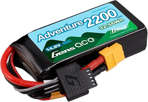 Miniatura 3 de Gens ace Paquete de baterías Lipo G-Tech Adventure de 2200 mAh 4S1P 60C 14.8 V con enchufe XT60 (2 piezas)