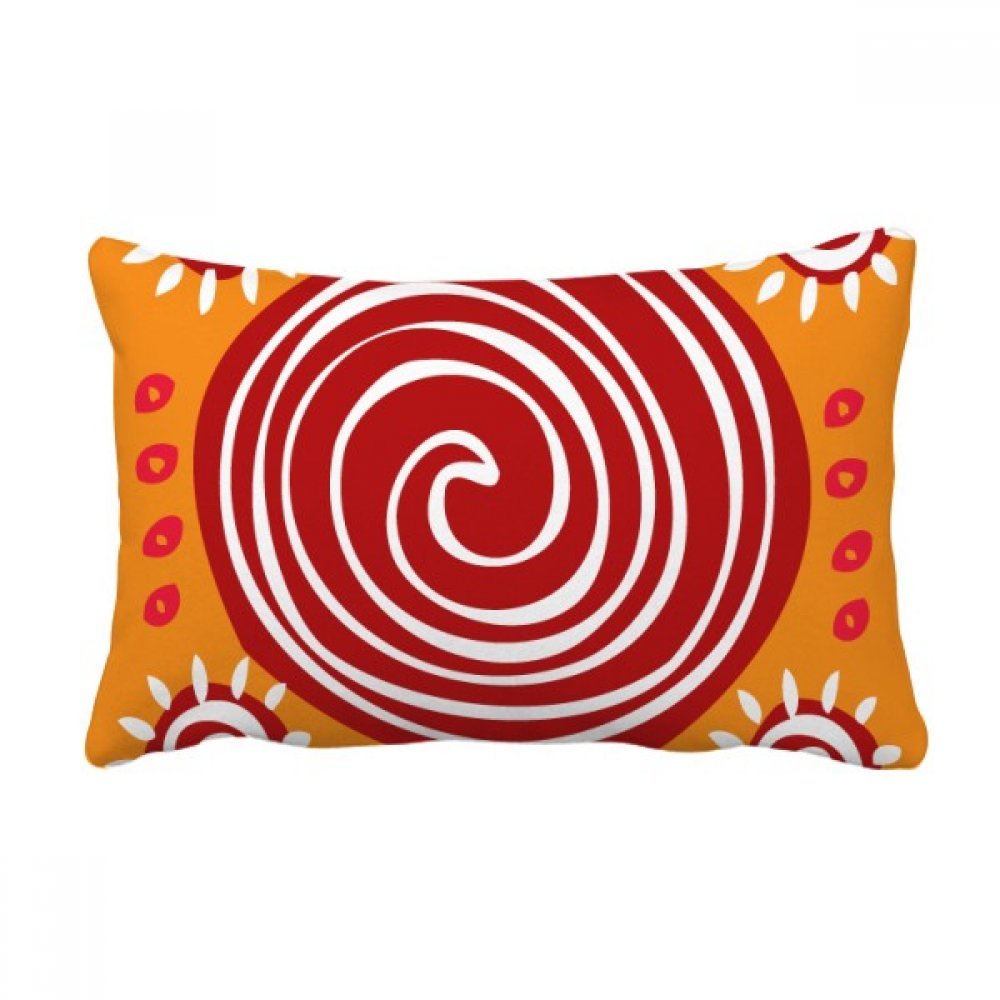 Coussin lombaire rouge totems du Mexique oreiller de canapé 40x60 cm