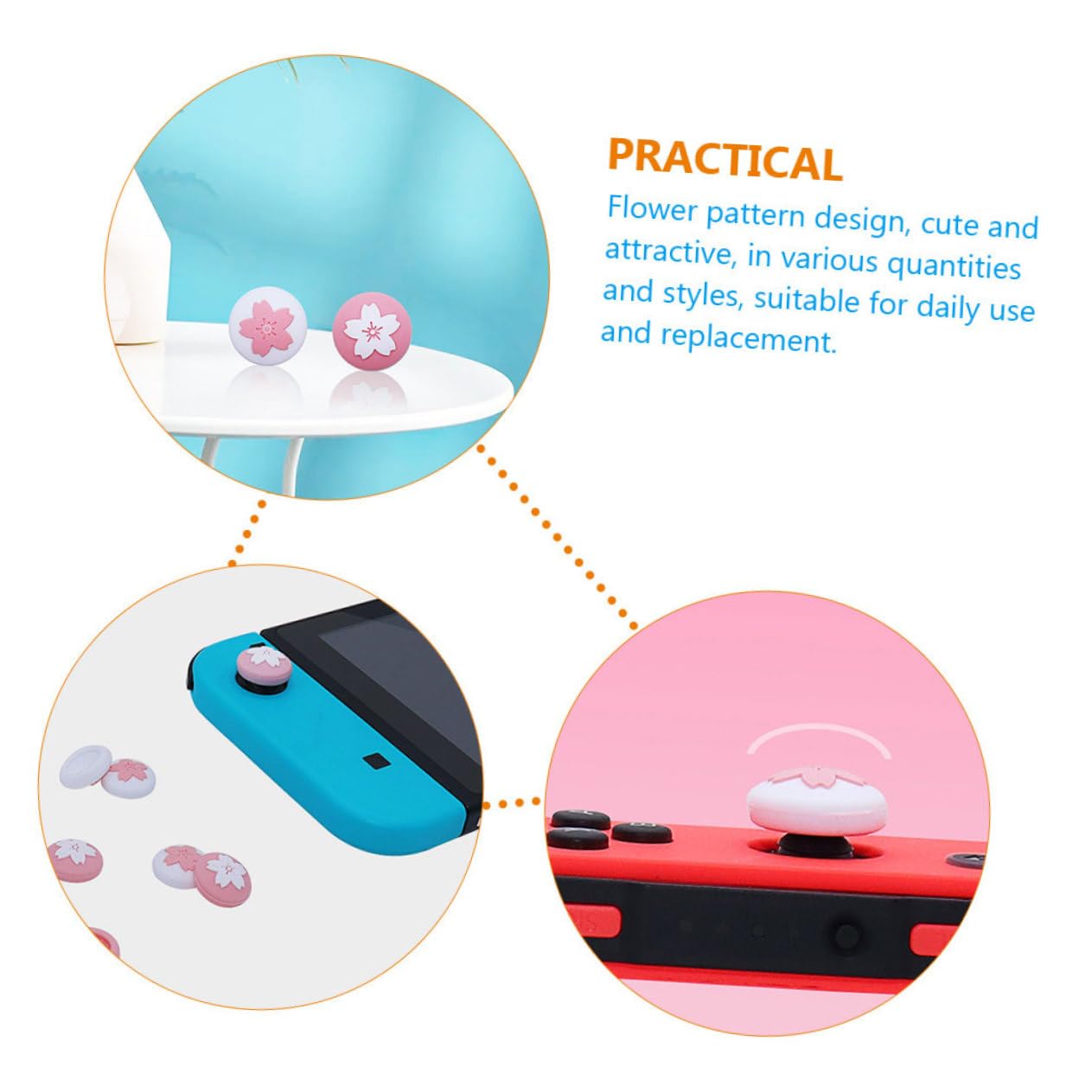 SOLUSTRE 100pezzi Coperture Per Joystick Caps Per Controller Accessori Comfort e Protezione Per Design e Facile