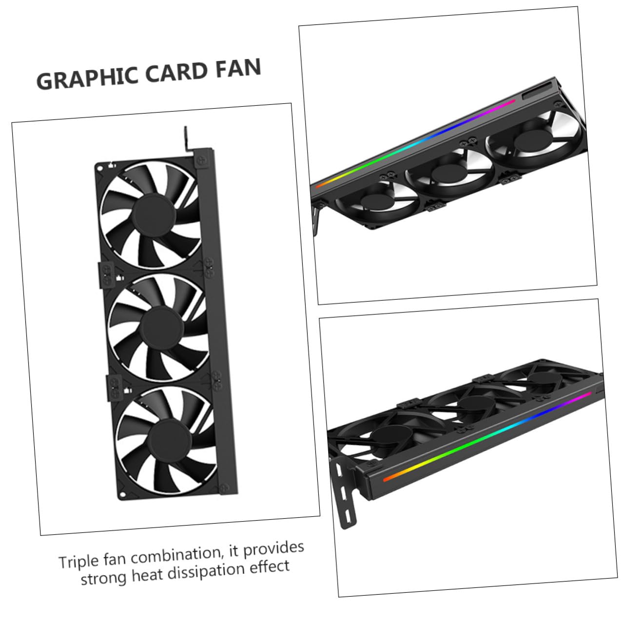 Housoutil Enfriador De Tarjeta Gráfica Ventilador De Refrigeración Conector Argb 3 Iluminación Rgb