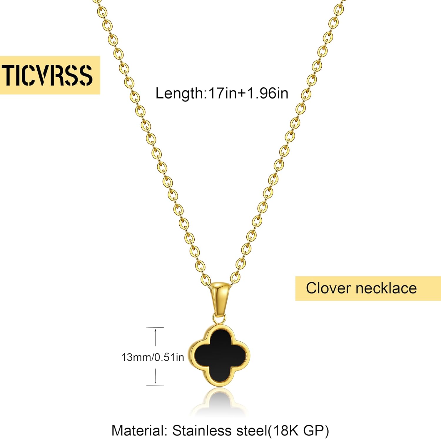 Clover Necklace for Women 18K Gold Plated Four Leaf Clover Pendant Necklaces Lucky Jewelry Gifts for Women - Image 2