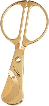 Hand-Polished Stainless Steel Blades Small Size Cigar Cutter, Cigar Scissors, 24k Gold Plated