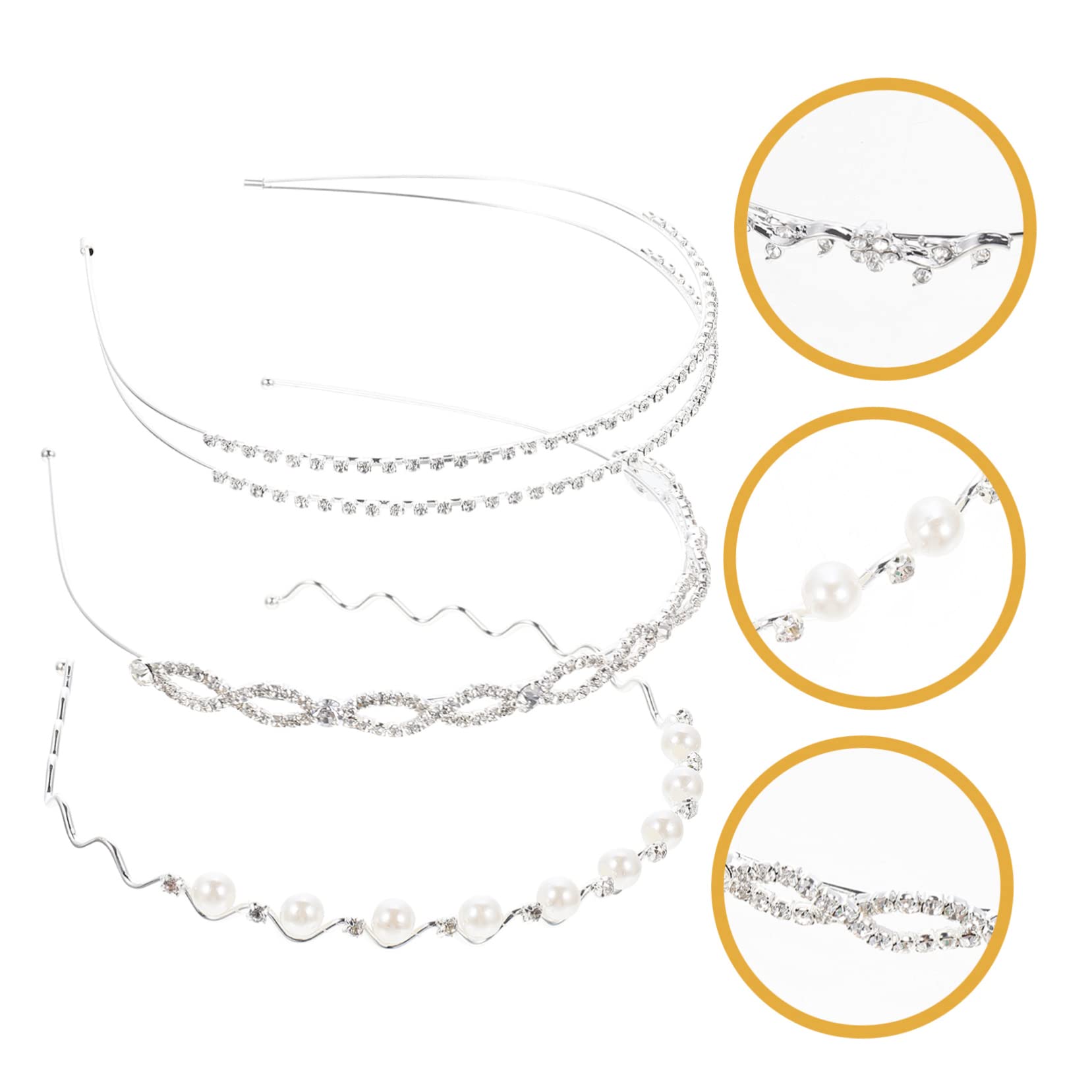 Healeved 12piezas Diademas De Cristal Flores y Perlas Tocado Para Novias De Accesorios De Moda Para Fiestas y Eventos Especiales