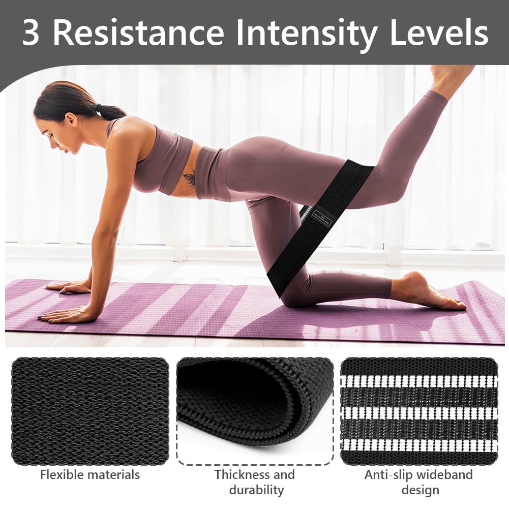 Flintronic Elastici Fitness, Bande Elastiche Fitness, Bande di Resistenza Fitness con 3 Livelli di Resistenza, Fasce Elastiche Fitness, Bande Elastiche Fitness per Crossfit, Yoga, Pilates