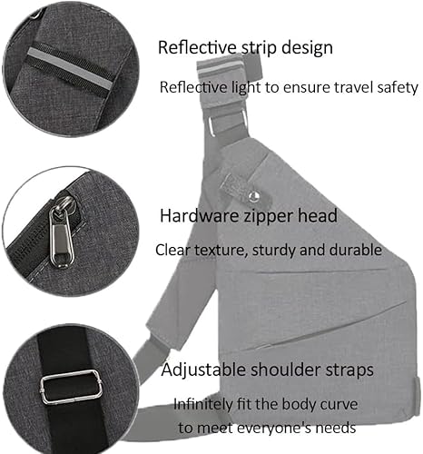 Miniatura 3 de Bolsa de bolsillo personal antirrobo, bolsa de viaje antirrobo, bolsas cruzadas antirrobo para mujeres y hombres, bolsa delgada