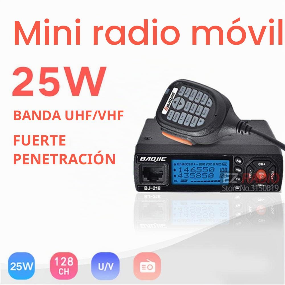 218 VHF/UHF Dual Banda Coche móvil Interphone del Coche Vehículo Transceptor con Programable por PC Largo Alcance Pantalla LCD 200 Canales 136-174/400-470MHZ 25W
