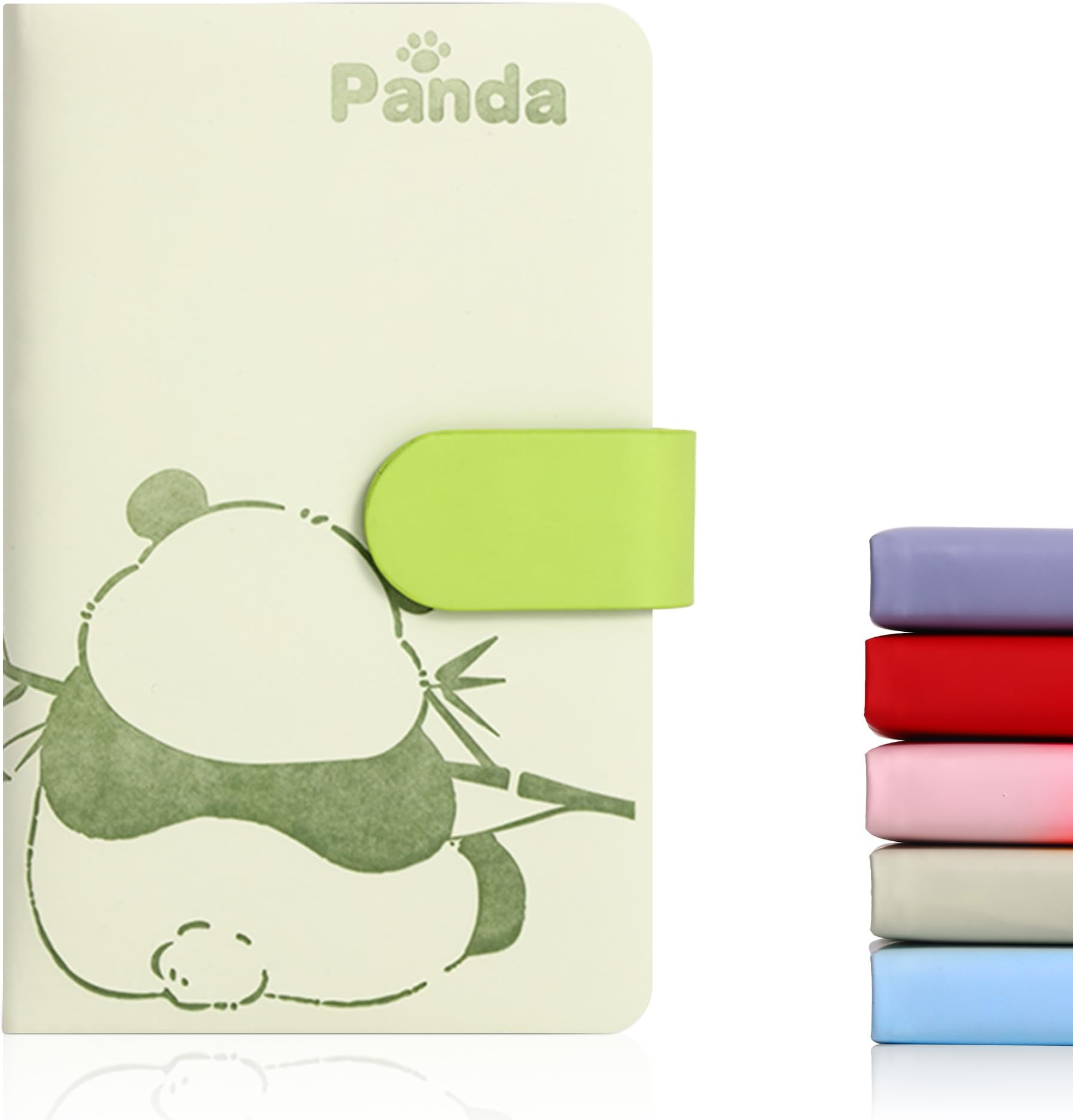 Blank Journal Small Pocket Leather Notebook No Lines for Drawing Plain Sketch Book Cute Cartoon Panda Unlined Journal for Travel Work School, 200 Pages, 3.7"X5.9"