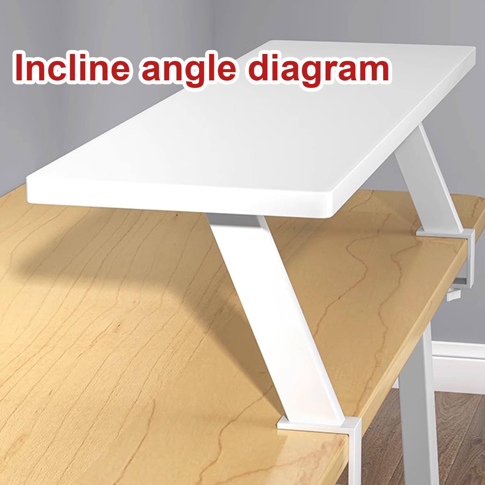 Mensola da scrivania con supporto a morsetto regolabile per scrivania per maggiore spazio di archiviazione e nizzazione, mensola da scrivania sospesa con tavolino design bianco 120 cm/47