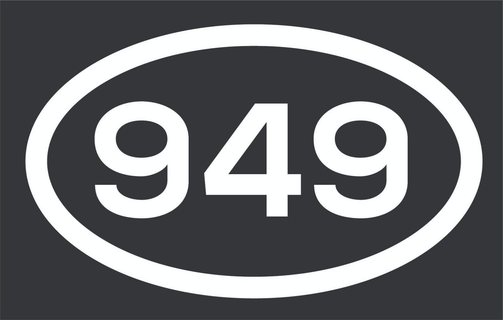 Amazon Com 949 Area Code Sticker California Irvine Aliso Viejo Costa Mesa City Pride Vinyl Decal Sticker Car Waterproof Car Decal Bumper Sticker 5 Automotive