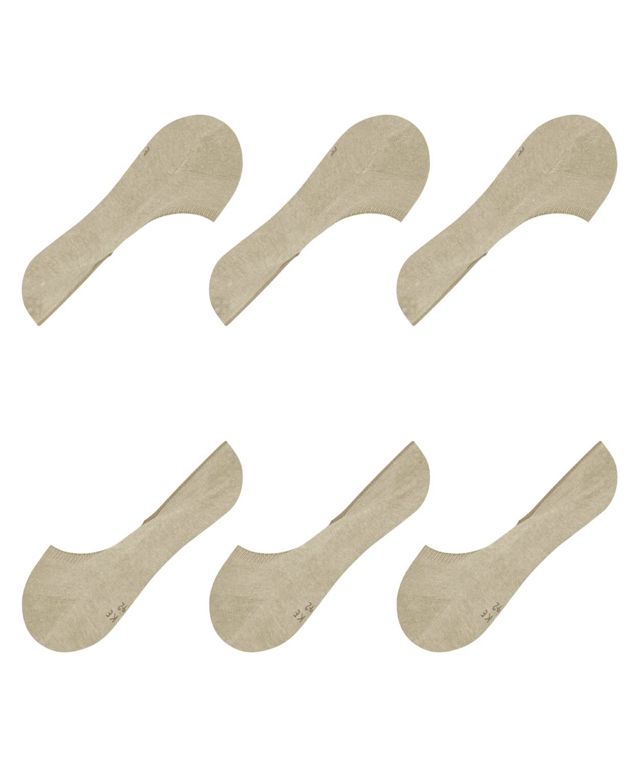 FALKE hombre Invisible Step Medium Cut 3-Pack calcetines invisibles transpirable sostenible algodón no-show con puntos de silicona en el talón liso multipack 3 pares