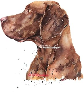 Vizsla The Thinker - Print Watercolour, Vizsla wall hanging,Vizsla art print, Vizsla home decor