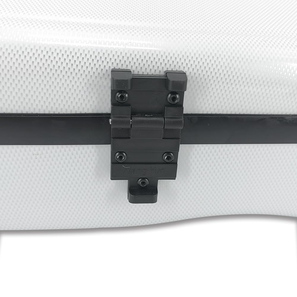 Viola Case 16 inch Lightweight Carbon Fiber, Adjustable Velcro Neck Pad suitable for sizes 15-16.5 inches, Thickened Lining, Built-in Hygrometer, Sturdy Handle,with Backstraps (White)
