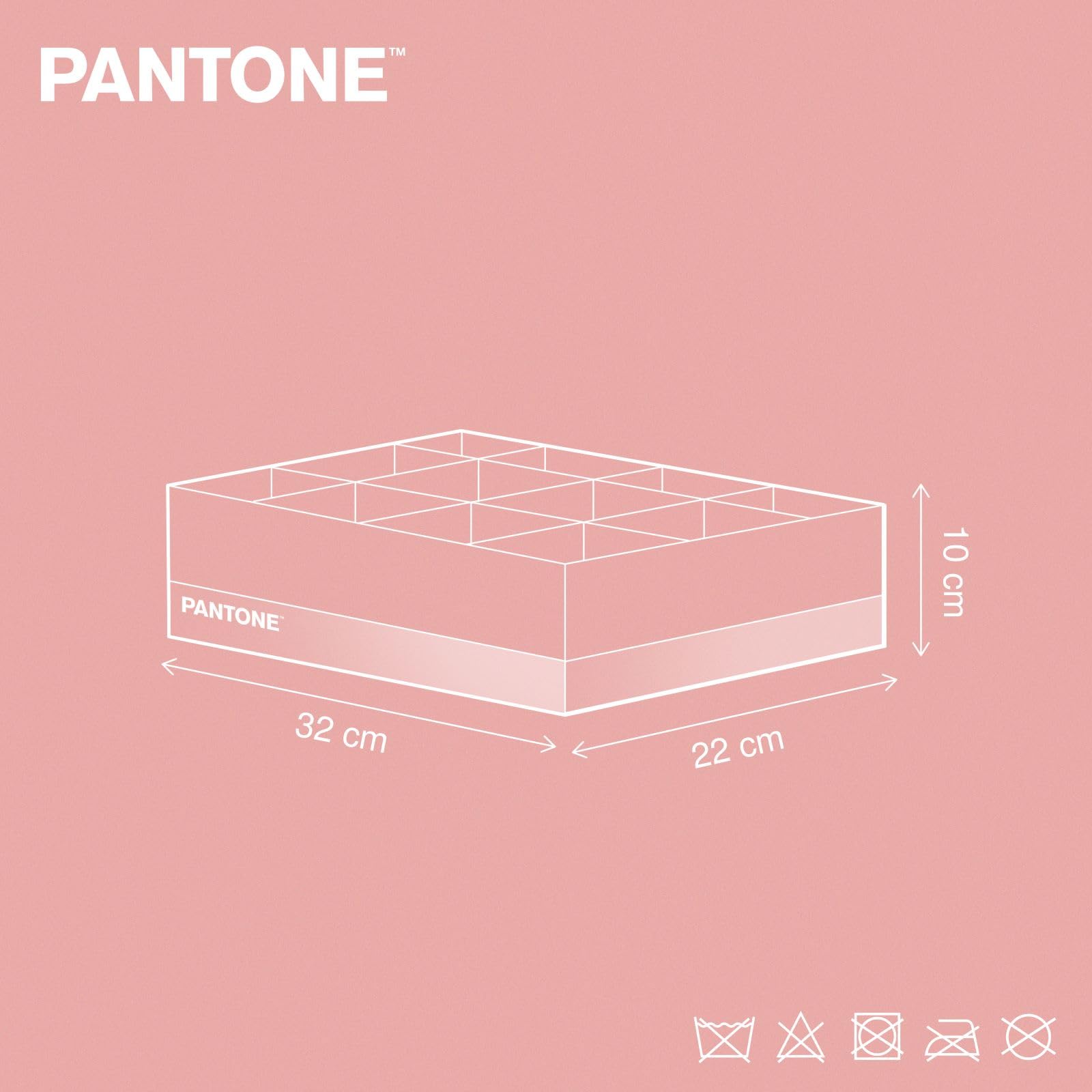 PANTONE organizer do szafy i szuflad, 1 sztuka, 12 przegródek na bieliznę, organizer szuflad łazienkowych, do sypialni, organizer do szafy i szuflad, składany 32 x 22 x 10 cm