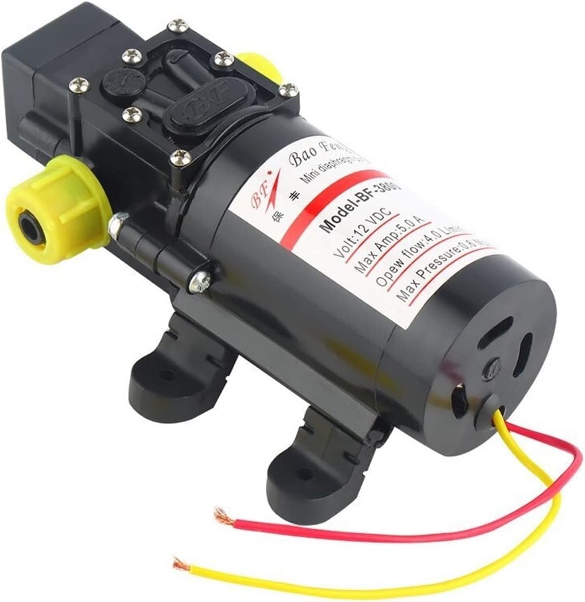 Mini Submersible Portable Electric Water Pump DC 12V High Pressure Diaphragm Water Self Priming Pump 4.0L/Min Waterproof Automatic Black