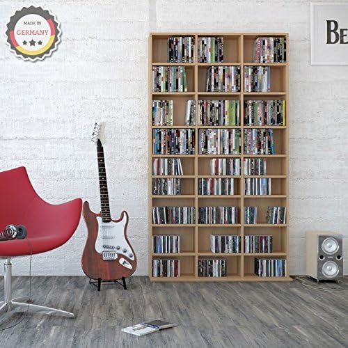 Animalmarketonline Shelves Vicco CD DVD Wall Shelf Jukebox 180 cm Beech