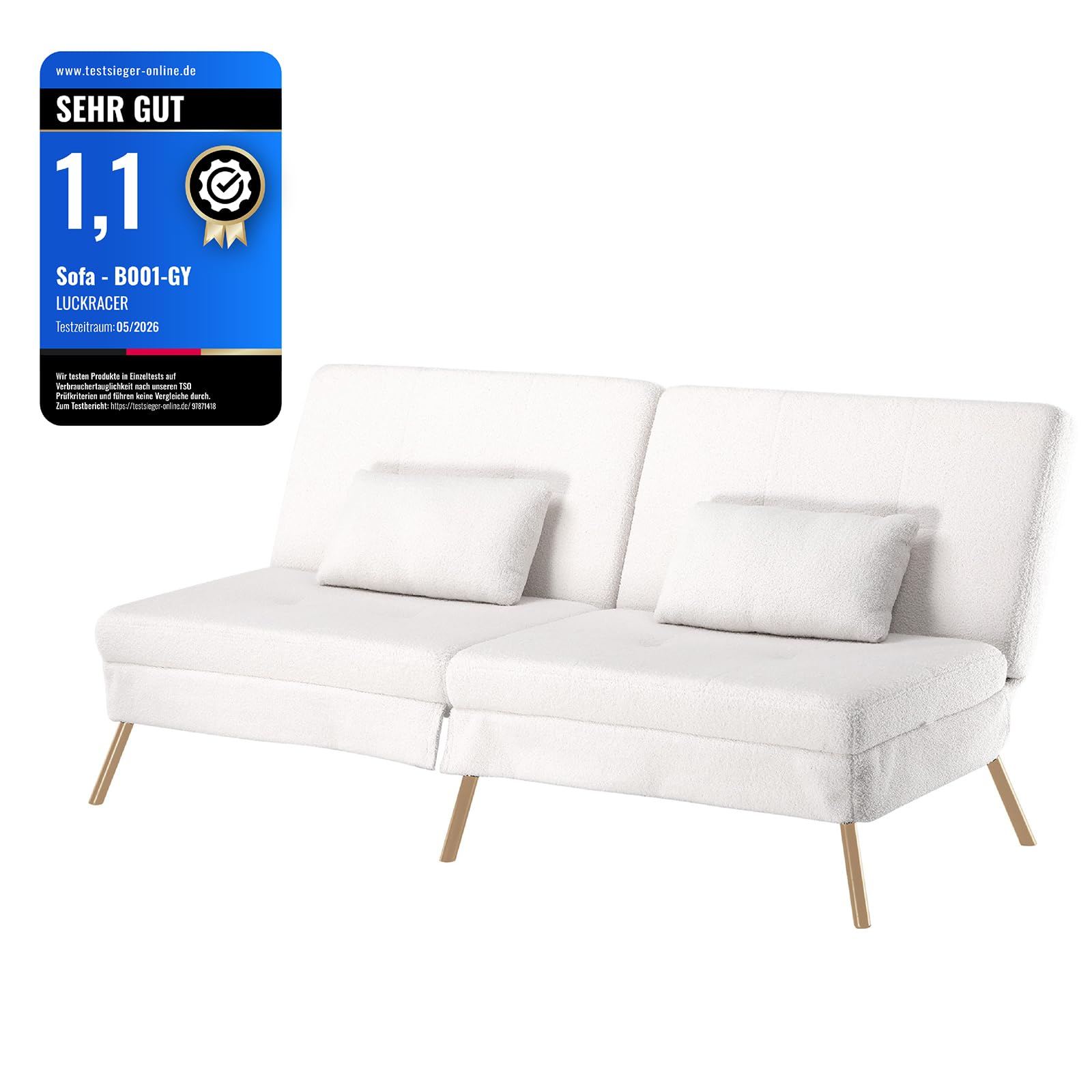 COMHOMA Sofa Schlafsofa mit Schlaffunktion B001