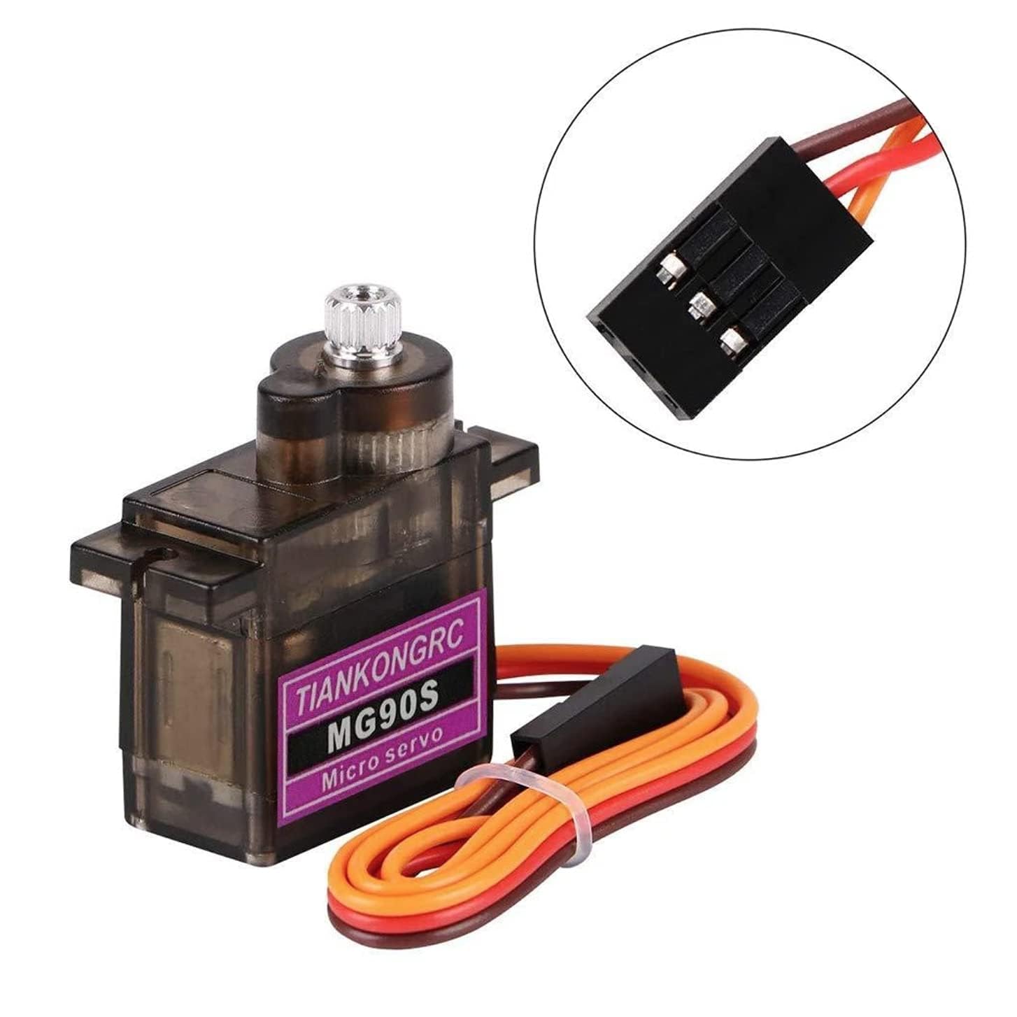 1 sztuka Premium Mini Servo MG90S 100% metalowa przekładnia z wtyczką JR 25 cm 22AWG kabel do RC Copter Dron DIY helikopter robot