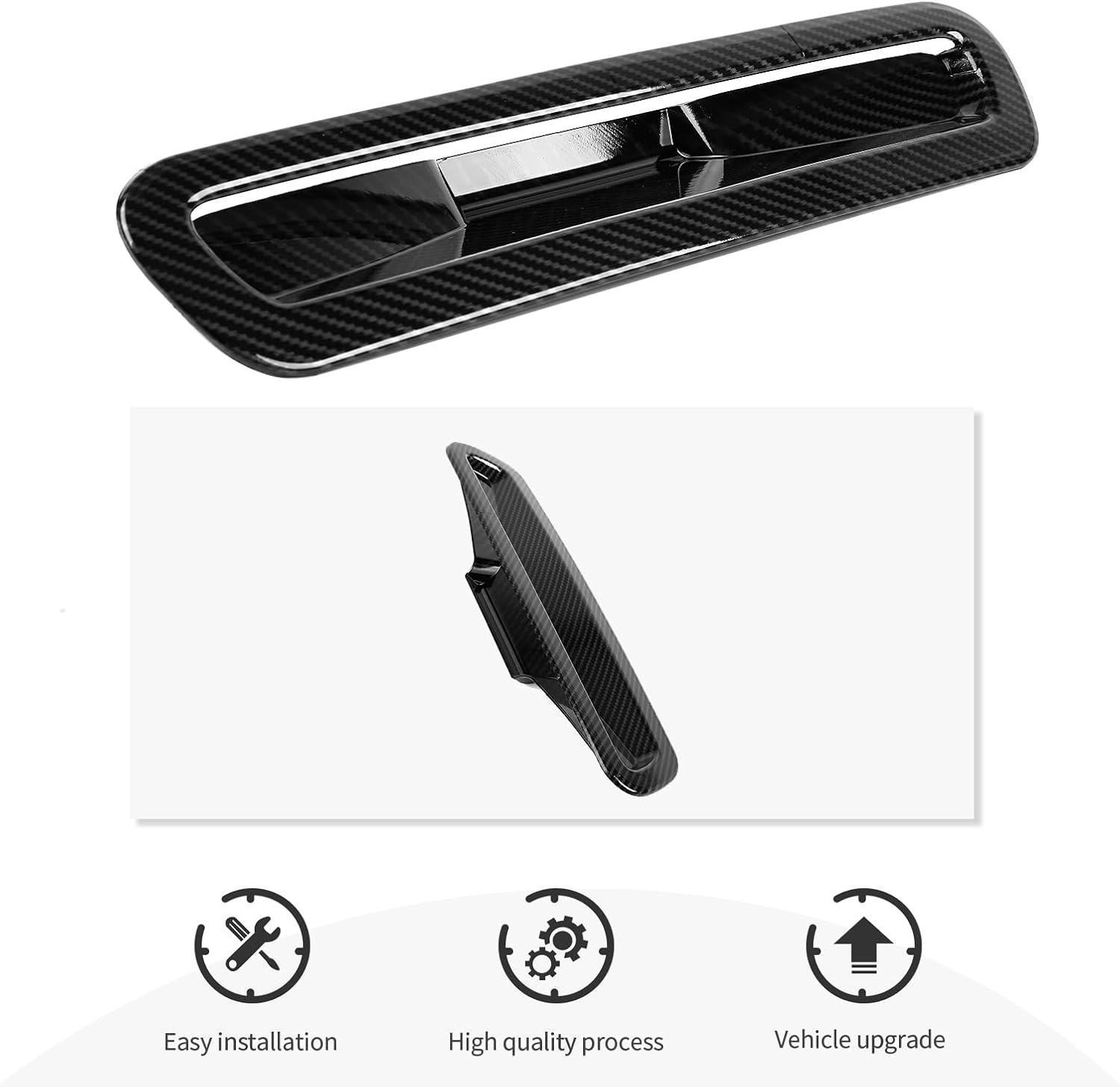 CheroCar Carbon Fiber Tailgate Handle Cover Rear Door Handle Cover Trim Fit for 2020 2021 2022 2023 2024 2025 Chevrolet Suburban,Fit for 2021 2022 2023 2024 2025 Tahoe GMC Yukon Exterior Accessories
