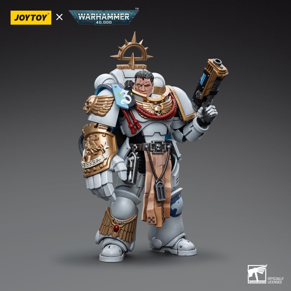 JOYTOY Warhammer 40,000 1/18 Action Figure Space Marines White Consuls Captain Messinius 4.8inch Collectible Action Figures Kits