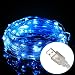 Excelvan Safe Low Voltage 10m/33ft 100 LED String Lights Copper Wire, USB Operated Waterproof Decorative Fairy Starry Lights for Christmas, Wedding, Home, Patio, Garden and Party, Holiday, Blue