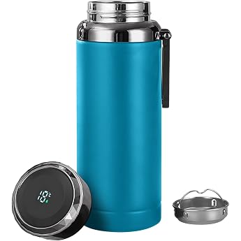 Business-Smart-Wasserflaschen mit Temperaturanzeige, Edelstahl-Isolierbecher, Trageschlaufe, BPA-frei, doppelwandig, Vakuum, 