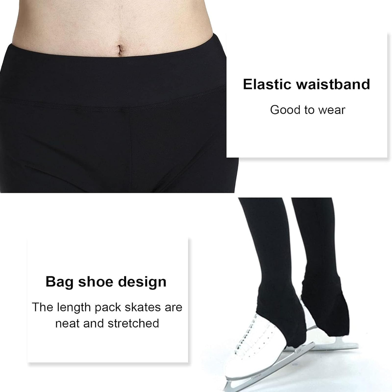 Eiskunstlauf Hose für Damen warm gefütterte Schlittschuhhose Sportleggings