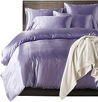 Vista 8 de HOTNIU Juego de funda de edredón de seda satinada con cierre de cremallera, colección de ropa de cama de 3 piezas ultrasuave de alta calidad