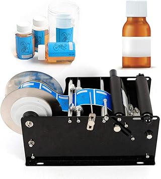None/Brand MT-30 Manual Labeling Machine Label Applicator Bottle Labeler Sticker Label Printer Packing Machine with Handle for 0.79in-4.72in Diameter Round Glass Plastic Metal Bottle