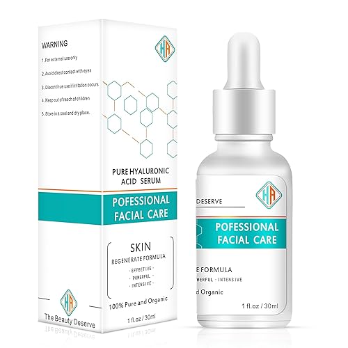 Suero de ácido hialurónico puro para la cara, iluminador e hidratante con ácido hialurónico, extracto de aloe vera, reduce la piel seca,