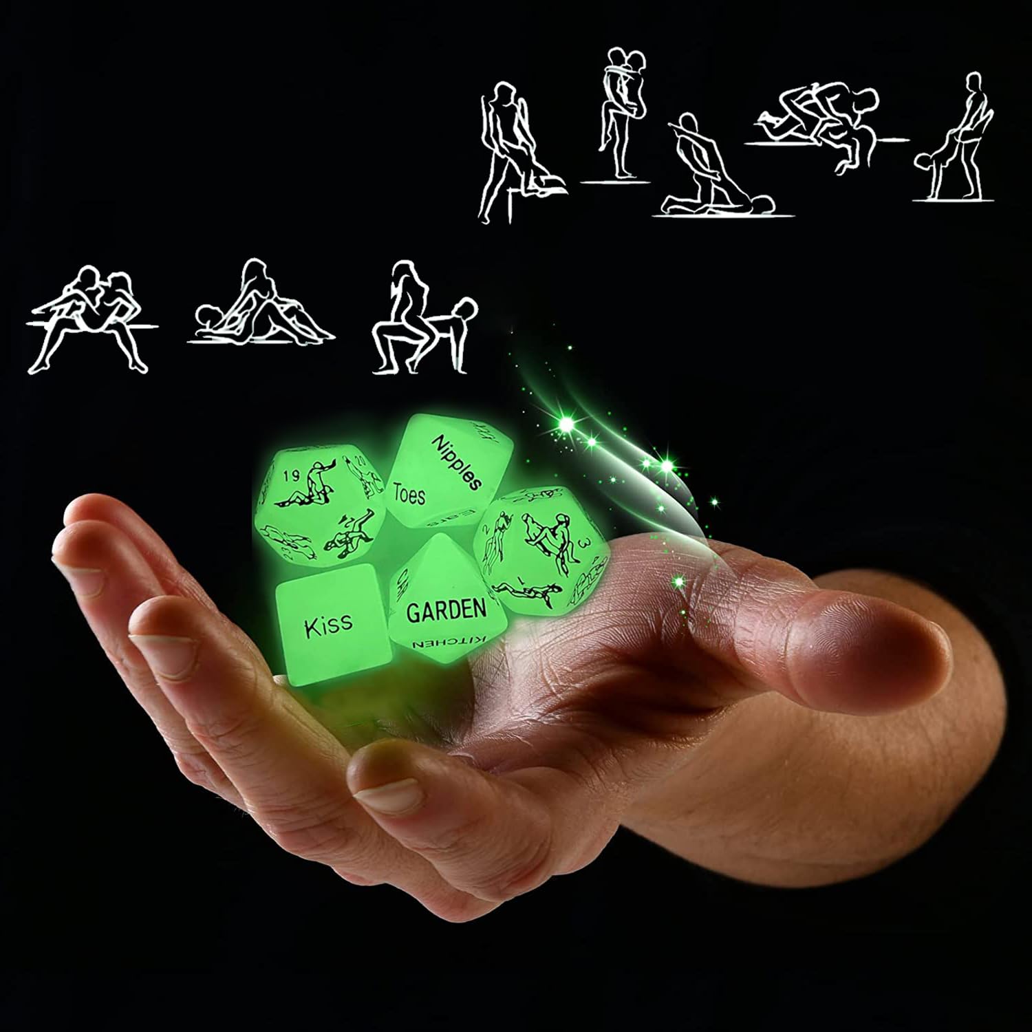 5 ̶𝙎̶𝙚̶̣𝙭̶ ̶𝙏̶σ̶𝙮̶𝙨̶ Dadi Verdi, Luce Verde, Regali Di Coppia, Dadi Da Gioco Per Eventi Di Famiglia, San Valentino, Martedì Grasso, Anniversario E Altri Eventi Festivi.