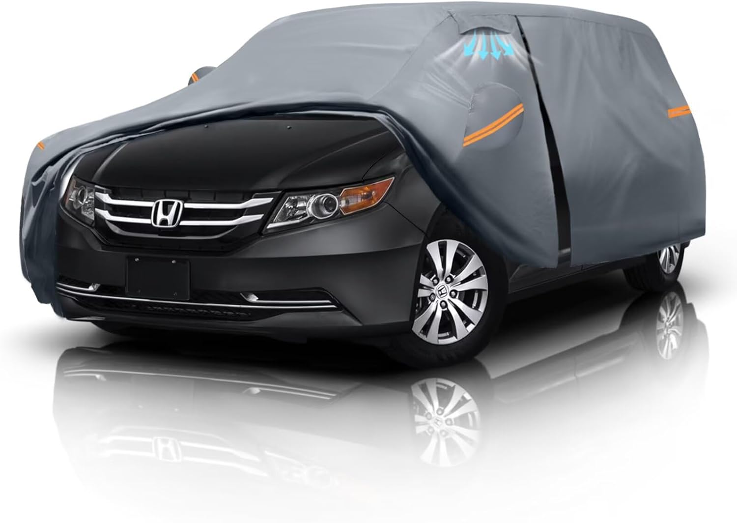 Minivan Car Cover for Honda Odyssey 100% Waterproof All Weather, Heavy Duty Outdoor Full Exterior Covers Rain Sun Wind UV Protection.