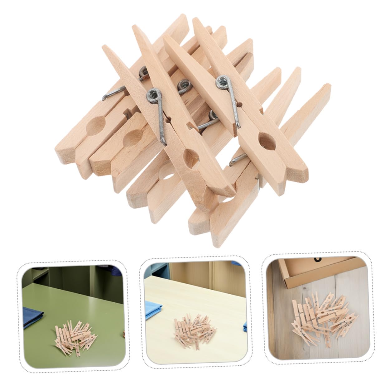 150 Piezas Pinzas de Madera Mini Clips Multifuncionales para Ropa y Fotos Diseño Resistente al Viento para Secado Seguro para Calcetines y Prendas Pequeñas Versátiles para