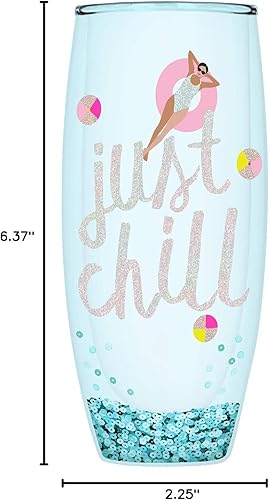 Miniatura 5 de Creative Brands slant collections - Vaso de copa de champán de doble pared sin tallo, 8 onzas, Just Chill