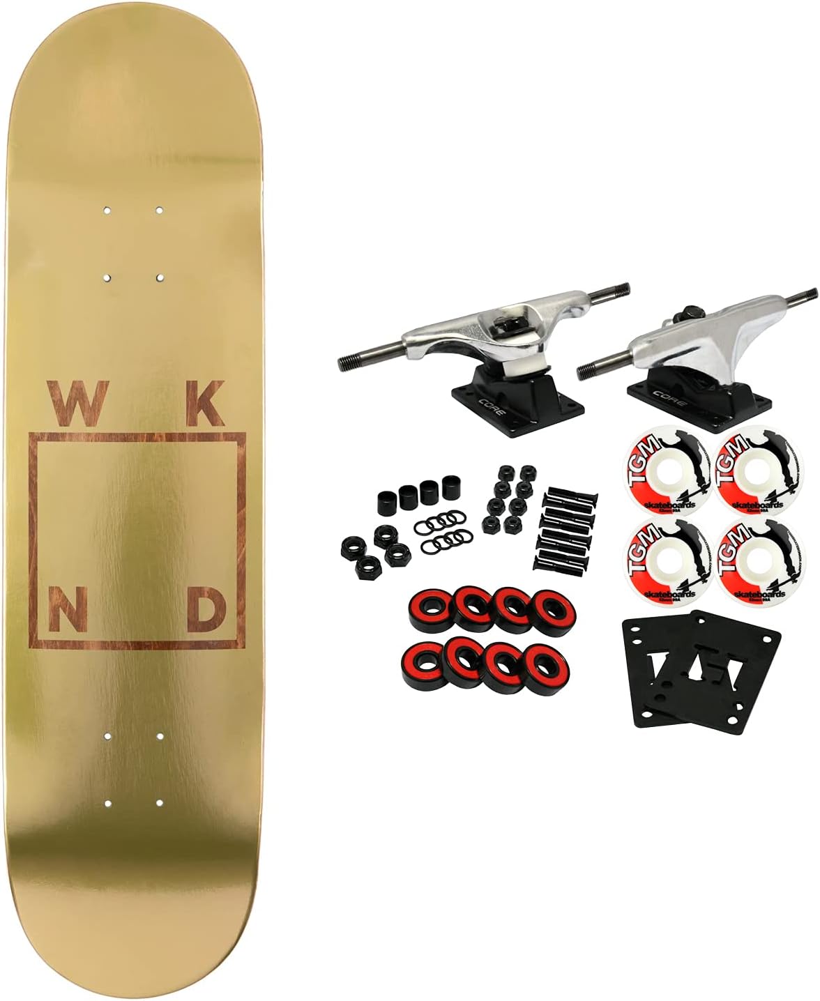 WKND Pro Skateboard Complete Gold Plated Logo 8.37" : Sports & Outdoors