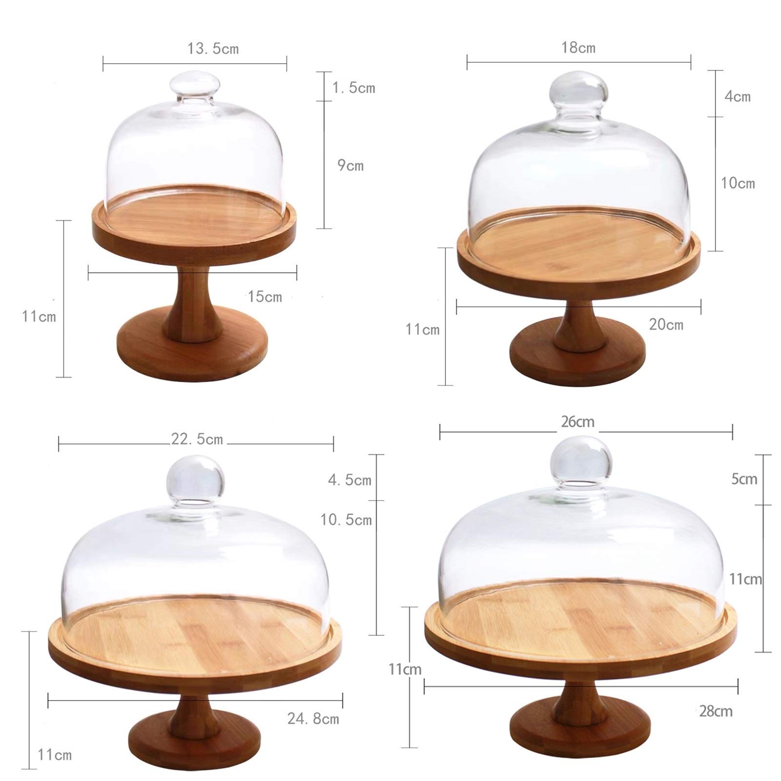 Tapa para el microondas,Mesa De Postres con Tapa, Soportes De Exhibición De Pasteles De Té De La Tarde Platos De Degustación De Pan Cúpula De Vidrio Transparente Cubierta De Cúpula De Pizza
