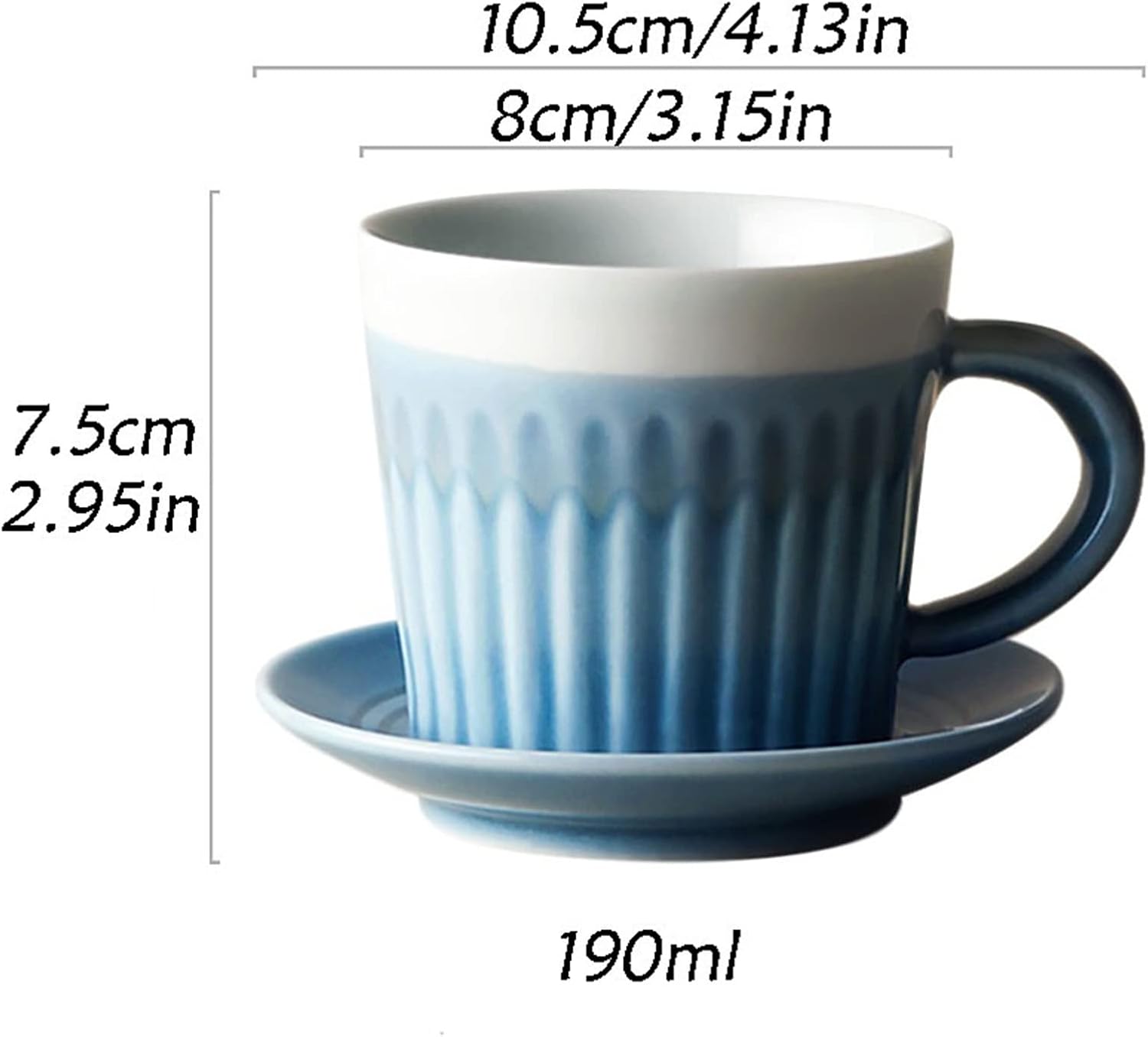 Ceramic Simple Coffee Cup and Saucer Set Handmade Retro Cup Pastoral Family Afternoon Tea Cup(D) ()