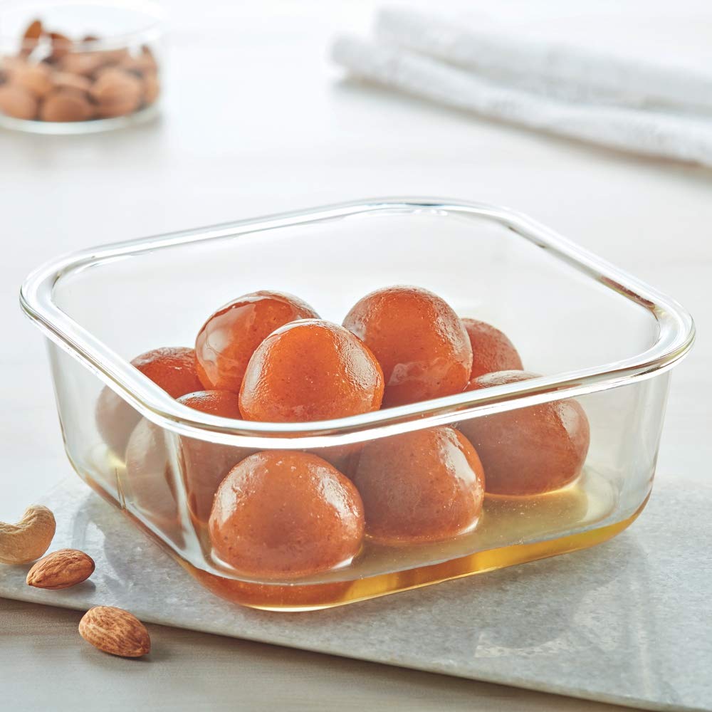 Borosil Klip N Store Glass Storage Container For Kitchen With Air-Tight Lid, Microwave & Oven Safe, Square, 1 L, Clear - Image 2 thumbnail