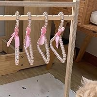 Vista 5 de Perchas para bebés, 5 piezas de perlas, perchas para ropa con cuentas, perchas para ropa de vestir y pantalones, perchas para armario, perchas