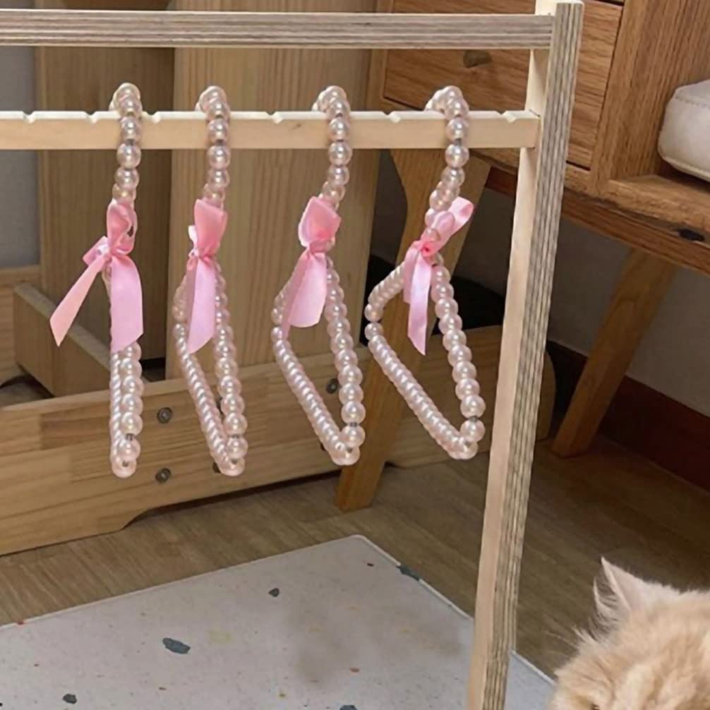 Toddmomy Perchas para bebés, 5 piezas de perlas, perchas de ropa con cuentas, perchas de vestir, pantalones, perchas, perchas, para niños, mascotas, perros, bebés, perchas para niños