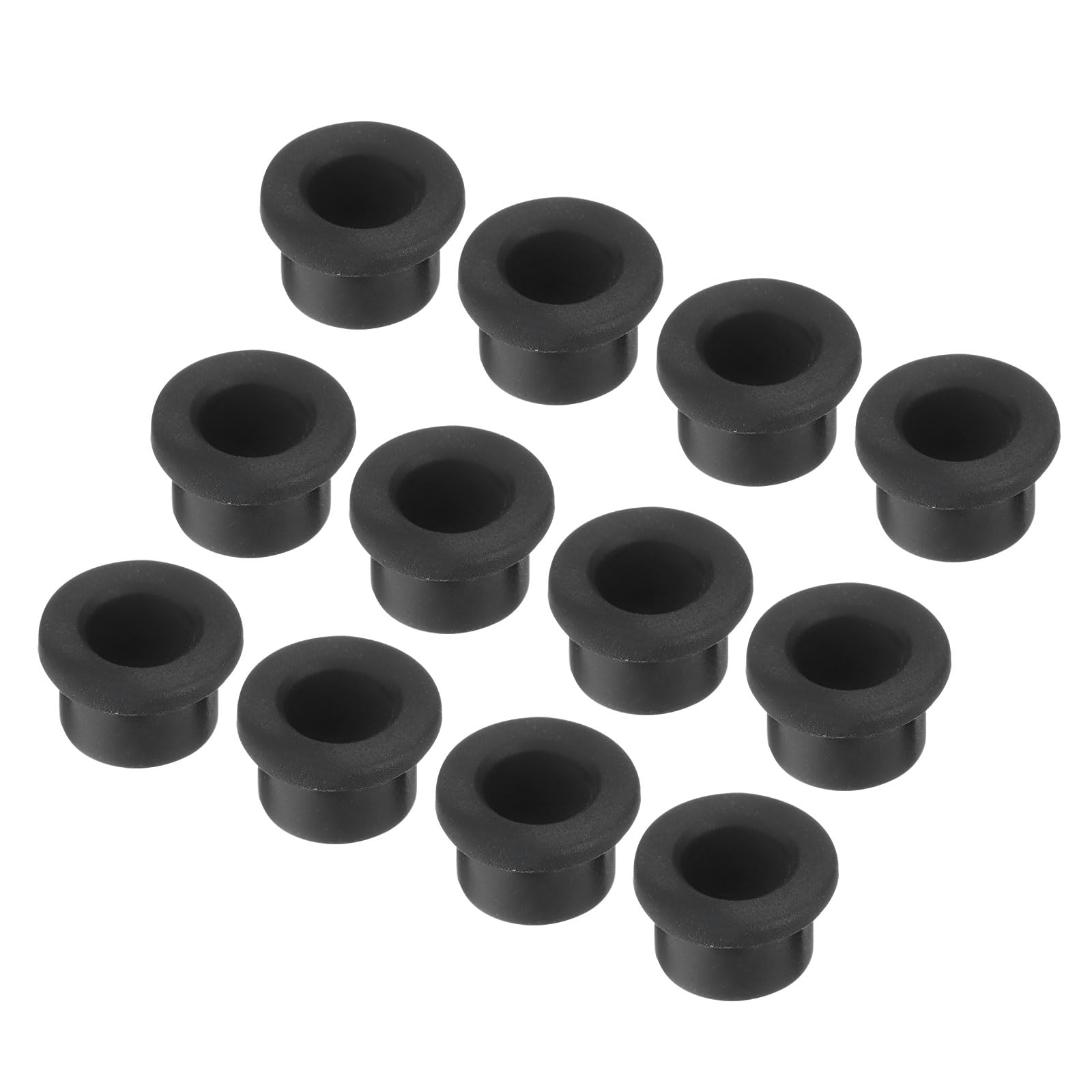 MECCANIXITY 20Pcs T-Shape Rubber Grommet – 9.5mm Mount Hole, 6.5mm Inner ID, 8mm Height, Silicone Seal Protection For Cables & Wires, Black