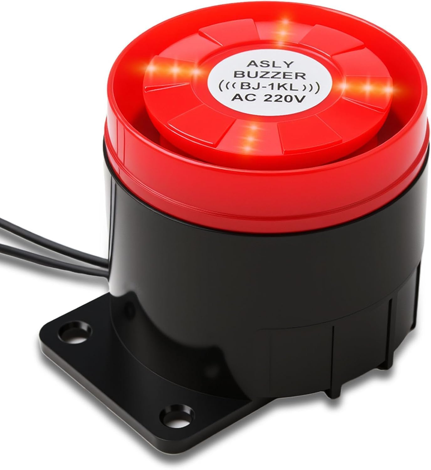 Mini Sirena Alarma 220V 120dB Sistema de Seguridad Exterior con Luz Intermitente Sonido de Alto Decibelio Mini Alarma Sonora Luminosa para Hogar Oficina Tienda Garaje Puerta de Jardín Balcón Vehículo