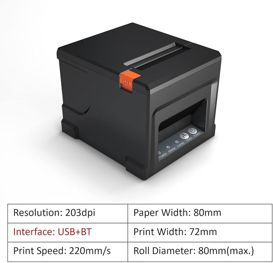 Amazon.co.jp: レシートプリンター,80mm USB+BT レシートプリンター