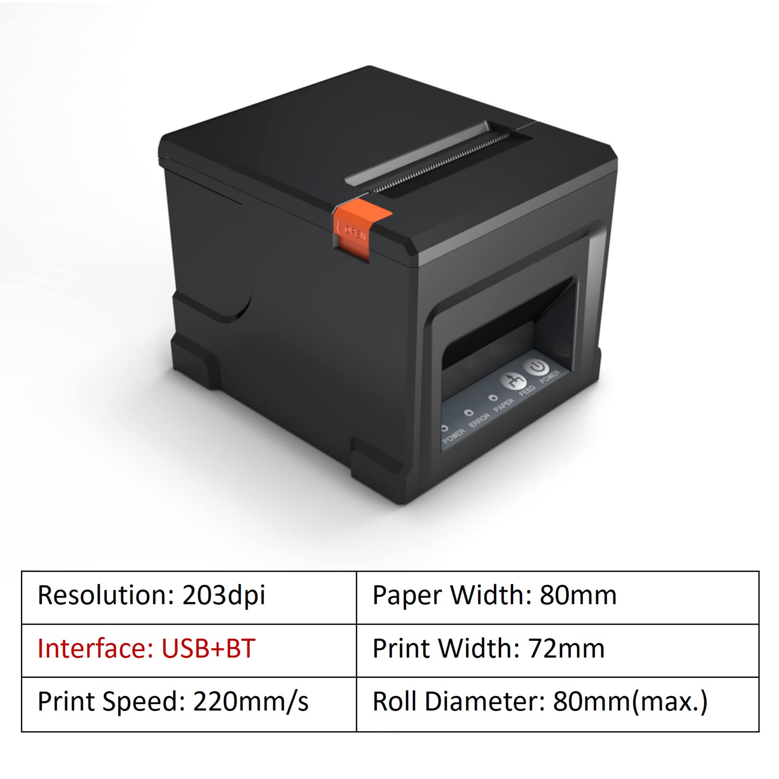 80mm USBレシートプリンター POSプリンター Amazon.co.jp: レシートプリンター,80mm USB+BT レシートプリンター