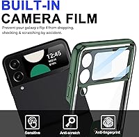 Vista 5 de Miimall Funda para teléfono Samsung Galaxy Z Flip 4, Z Flip 4 con anillo + protector de pantalla de vidrio templado, funda protectora delgada