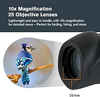 Vista 2 de Celestron – Monocular Nature 10x25 – Ideal para senderismo y observación de vida silvestre – Ópticas multicapa – Lente objetiva de 25mm – Prisma